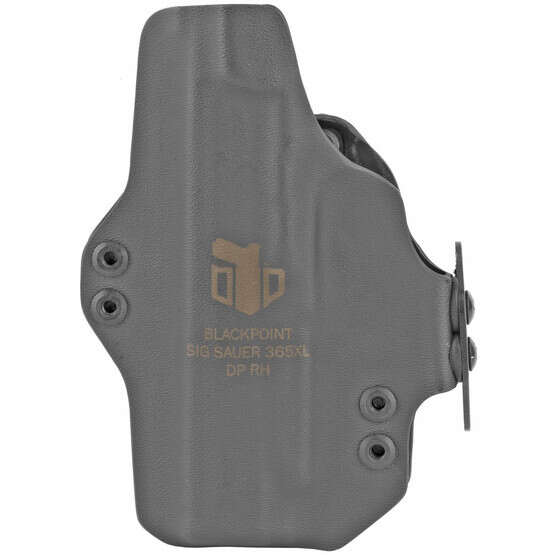 BlackPoint Tactical Right Hand Dual Point AIWB Holster Fits Sig P365XL and has a black finish
